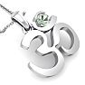 1/4 Carat Green Amethyst Om Necklace In 14 Karat White Gold, 18 Inches Image-4