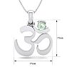 1/4 Carat Green Amethyst Om Necklace In 14 Karat White Gold, 18 Inches Image-5