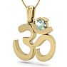 1/4 Carat Green Amethyst Om Necklace In 14 Karat Yellow Gold, 18 Inches Image-2