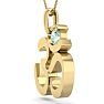 1/4 Carat Green Amethyst Om Necklace In 14 Karat Yellow Gold, 18 Inches Image-3