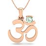 1/4 Carat Green Amethyst Om Necklace In 14 Karat Rose Gold, 18 Inches Image-1