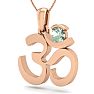 1/4 Carat Green Amethyst Om Necklace In 14 Karat Rose Gold, 18 Inches Image-2