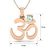 1/4 Carat Green Amethyst Om Necklace In 14 Karat Rose Gold, 18 Inches Image-5