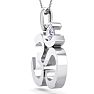 1/4 Carat Diamond Om Necklace In 14 Karat White Gold, 18 Inches Image-3