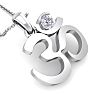 1/4 Carat Diamond Om Necklace In 14 Karat White Gold, 18 Inches Image-4