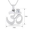 1/4 Carat Diamond Om Necklace In 14 Karat White Gold, 18 Inches Image-5
