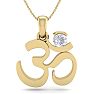 1/4 Carat Diamond Om Necklace In 14 Karat Yellow Gold, 18 Inches Image-1