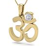 1/4 Carat Diamond Om Necklace In 14 Karat Yellow Gold, 18 Inches Image-2