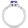 3/4 Carat Heart Shape Amethyst and Diamond Claddagh Ring In 14 Karat White Gold Image-3