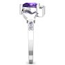 3/4 Carat Heart Shape Amethyst and Diamond Claddagh Ring In 14 Karat White Gold Image-4