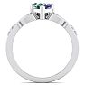 1 Carat Heart Shape Claddagh Mystic Topaz Ring and Diamonds In 14 Karat White Gold Image-3