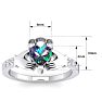 1 Carat Heart Shape Claddagh Mystic Topaz Ring and Diamonds In 14 Karat White Gold Image-5