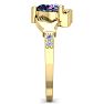 1 Carat Heart Shape Claddagh Mystic Topaz Ring and Diamonds In 14 Karat Yellow Gold Image-4
