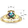 1 Carat Heart Shape Claddagh Mystic Topaz Ring and Diamonds In 14 Karat Yellow Gold Image-5
