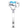1 Carat Heart Shape Blue Topaz and Diamond Claddagh Ring In 14 Karat White Gold Image-4