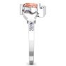 3/4 Carat Heart Shape Morganite and Diamond Claddagh Ring In 14 Karat White Gold Image-4