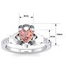 3/4 Carat Heart Shape Morganite and Diamond Claddagh Ring In 14 Karat White Gold Image-5