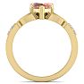 3/4 Carat Heart Shape Morganite and Diamond Claddagh Ring In 14 Karat Yellow Gold Image-3
