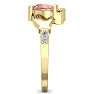 3/4 Carat Heart Shape Morganite and Diamond Claddagh Ring In 14 Karat Yellow Gold Image-4