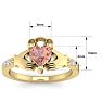 3/4 Carat Heart Shape Morganite and Diamond Claddagh Ring In 14 Karat Yellow Gold Image-5