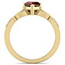 Garnet Ring: Garnet Jewelry: 1 1/5 Carat Heart Shape Garnet and Diamond Claddagh Ring In 14 Karat Yellow Gold Image-3