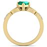 3/4 Carat Heart Shape Emerald and Diamond Claddagh Ring In 14 Karat Yellow Gold Image-3