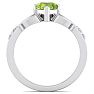 1 Carat Heart Shape Peridot and Diamond Claddagh Ring In 14 Karat White Gold Image-3