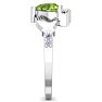 1 Carat Heart Shape Peridot and Diamond Claddagh Ring In 14 Karat White Gold Image-4