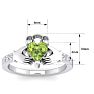 1 Carat Heart Shape Peridot and Diamond Claddagh Ring In 14 Karat White Gold Image-5
