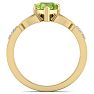 1 Carat Heart Shape Peridot and Diamond Claddagh Ring In 14 Karat Yellow Gold Image-3