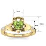 1 Carat Heart Shape Peridot and Diamond Claddagh Ring In 14 Karat Yellow Gold Image-5