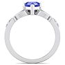 1 Carat Heart Shape Tanzanite and Diamond Claddagh Ring In 14 Karat White Gold Image-3
