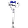 1 Carat Heart Shape Tanzanite and Diamond Claddagh Ring In 14 Karat White Gold Image-4