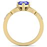 1 Carat Heart Shape Tanzanite and Diamond Claddagh Ring In 14 Karat Yellow Gold Image-3