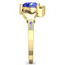 1 Carat Heart Shape Tanzanite and Diamond Claddagh Ring In 14 Karat Yellow Gold Image-4