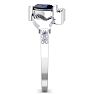 1 1/5 Carat Heart Shape Sapphire and Diamond Claddagh Ring In 14 Karat White Gold Image-4