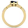 1 1/5 Carat Heart Shape Sapphire and Diamond Claddagh Ring In 14 Karat Yellow Gold Image-3