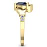 1 1/5 Carat Heart Shape Sapphire and Diamond Claddagh Ring In 14 Karat Yellow Gold Image-4