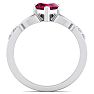 1 Carat Heart Shape Ruby and Diamond Claddagh Ring In 14 Karat White Gold Image-3