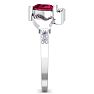 1 Carat Heart Shape Ruby and Diamond Claddagh Ring In 14 Karat White Gold Image-4