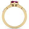 1 Carat Heart Shape Ruby and Diamond Claddagh Ring In 14 Karat Yellow Gold Image-3