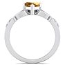 3/4 Carat Heart Shape Citrine and Diamond Claddagh Ring In 14 Karat White Gold Image-3