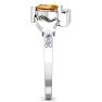 3/4 Carat Heart Shape Citrine and Diamond Claddagh Ring In 14 Karat White Gold Image-4