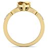 3/4 Carat Heart Shape Citrine and Diamond Claddagh Ring In 14 Karat Yellow Gold Image-3