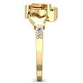 3/4 Carat Heart Shape Citrine and Diamond Claddagh Ring In 14 Karat Yellow Gold Image-4