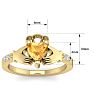 3/4 Carat Heart Shape Citrine and Diamond Claddagh Ring In 14 Karat Yellow Gold Image-5