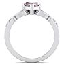Pink Gemstones 1 Carat Heart Shape Pink Topaz and Diamond Claddagh Ring In 14 Karat White Gold Image-3