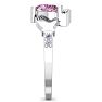 Pink Gemstones 1 Carat Heart Shape Pink Topaz and Diamond Claddagh Ring In 14 Karat White Gold Image-4