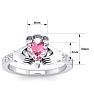 Pink Gemstones 1 Carat Heart Shape Pink Topaz and Diamond Claddagh Ring In 14 Karat White Gold Image-5