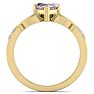 Pink Gemstones 1 Carat Heart Shape Pink Topaz and Diamond Claddagh Ring In 14 Karat Yellow Gold Image-3